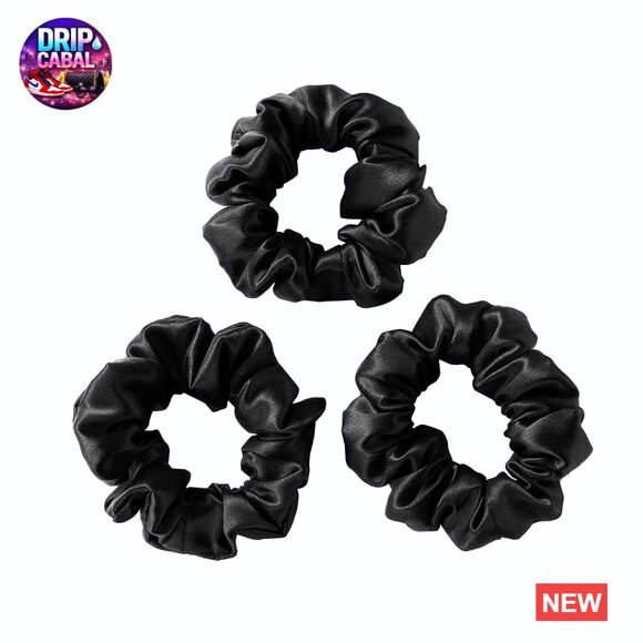 Silk Hair Scrunchies 3 Pack Gentle Elastic Ponytail Holders Elegant Minimal Chic main image 4